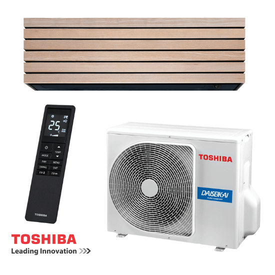 Снимка на Инверторен климатик Toshiba Super Daiseikai 10 WOOD RAS-B18S4KVDG-E / RAS-18S4AVPG-E