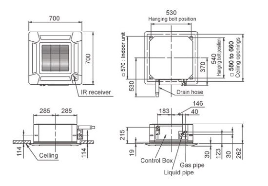 Снимка на Инверторен климатик касетъчен General Fujitsu AUHG14LVLB/AOHG14LALL